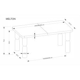 Stół rozkładany MELTON – jasny orzech, 200–300 cm