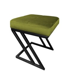 Pufa ZETA tkanina Welur loft ławka podnóżek metal