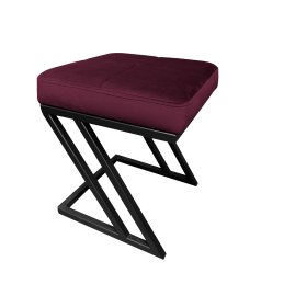 Pufa ZETA tkanina Welur loft ławka podnóżek metal