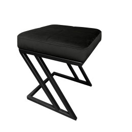 Pufa ZETA tkanina Welur loft ławka podnóżek metal