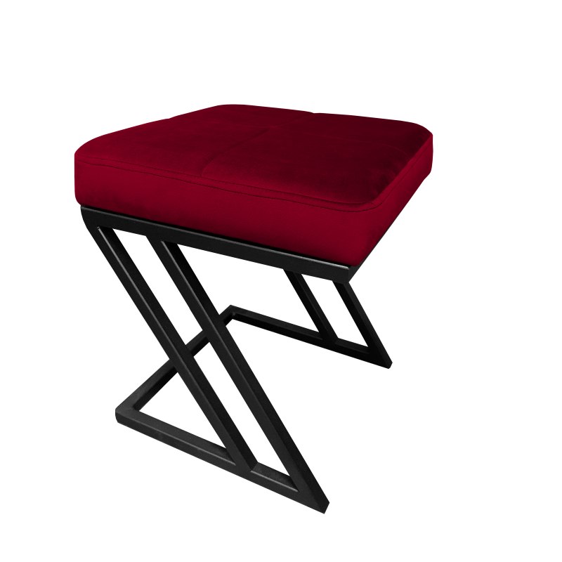 Pufa ZETA tkanina Welur loft ławka podnóżek metal