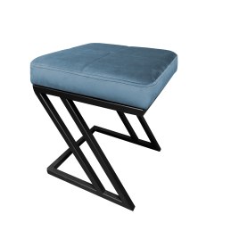 Pufa ZETA tkanina Welur loft ławka podnóżek metal