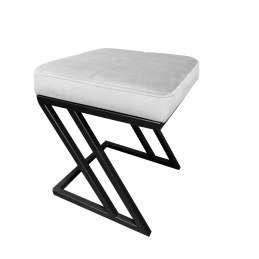 Pufa ZETA tkanina Welur loft ławka podnóżek metal