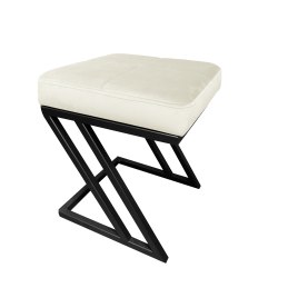 Pufa ZETA tkanina Welur loft ławka podnóżek metal