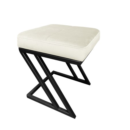 Pufa ZETA tkanina Welur loft ławka podnóżek metal