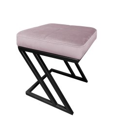 Pufa ZETA tkanina Welur loft ławka podnóżek metal