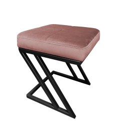 Pufa ZETA tkanina Welur loft ławka podnóżek metal