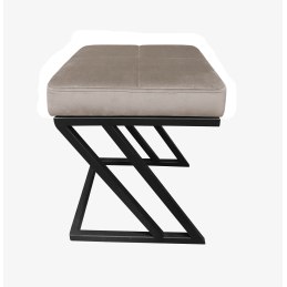 Pufa ZETA tkanina Welur loft ławka podnóżek metal