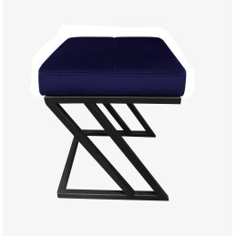 Pufa ZETA tkanina Welur loft ławka podnóżek metal