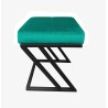 Pufa ZETA tkanina Welur loft ławka podnóżek metal