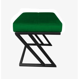 Pufa ZETA tkanina Welur loft ławka podnóżek metal