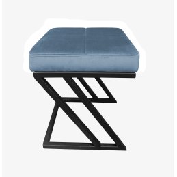 Pufa ZETA tkanina Welur loft ławka podnóżek metal