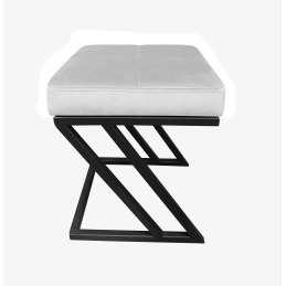 Pufa ZETA tkanina Welur loft ławka podnóżek metal
