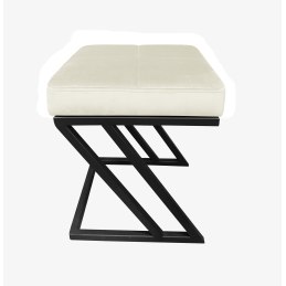 Pufa ZETA tkanina Welur loft ławka podnóżek metal