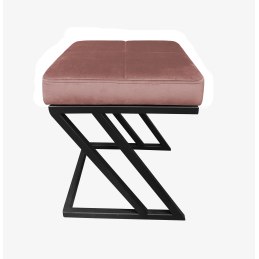 Pufa ZETA tkanina Welur loft ławka podnóżek metal