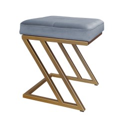 Pufa ZETA tkanina Welur loft ławka podnóżek metal