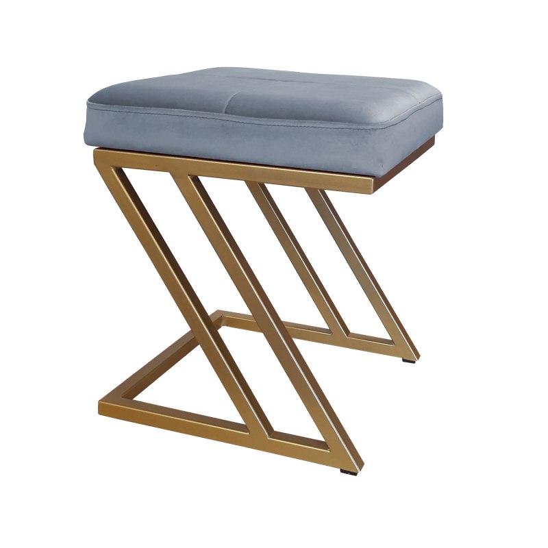 Pufa ZETA tkanina Welur loft ławka podnóżek metal