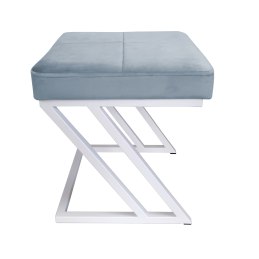Pufa ZETA tkanina Welur loft ławka podnóżek metal