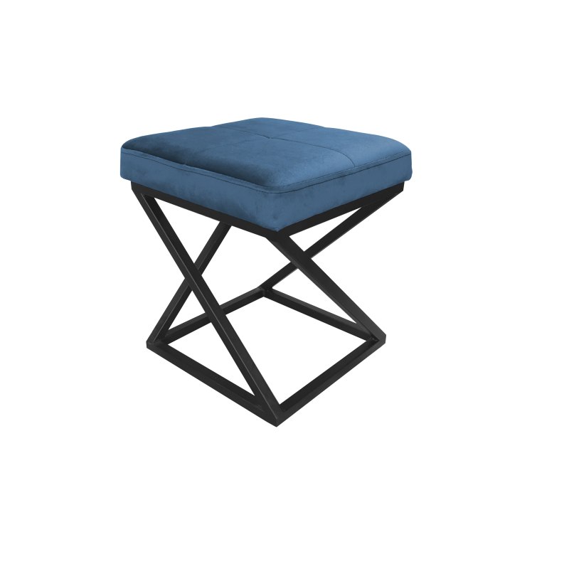 Pufa ZOA tkanina Welur loft ławka podnóżek metal