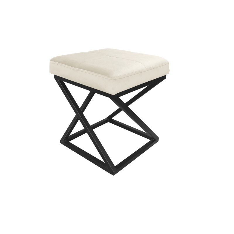 Pufa ZOA tkanina Welur loft ławka podnóżek metal