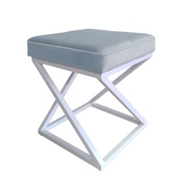 Pufa ZOA tkanina Welur loft ławka podnóżek metal