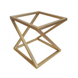 Pufa ZOA tkanina Welur loft ławka podnóżek metal