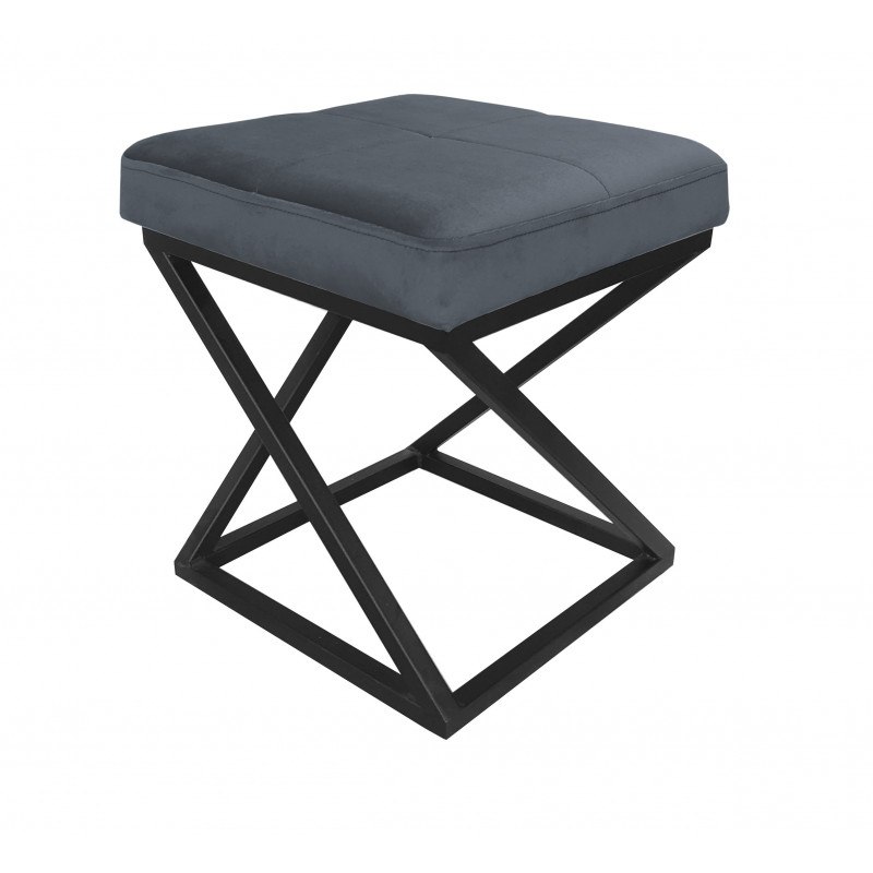 Pufa ZOA tkanina Welur loft ławka podnóżek metal