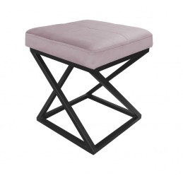 Pufa ZOA tkanina Welur loft ławka podnóżek metal