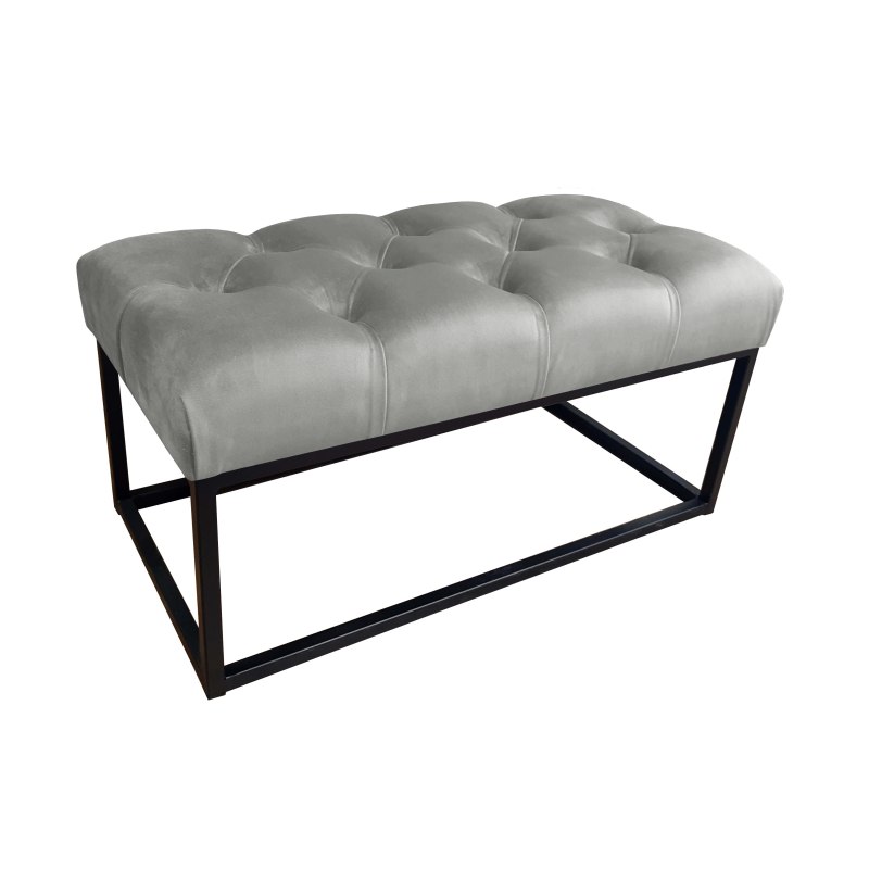 Ławka CHESTERFIELD tkanina Welur loft ławka metal