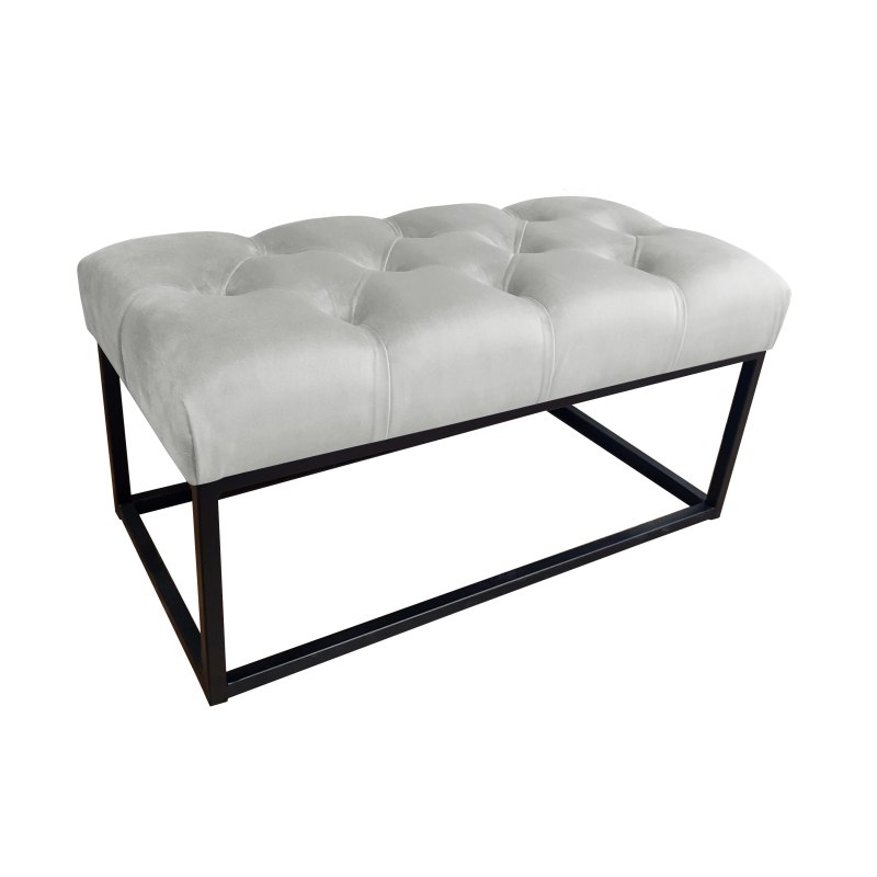 Ławka CHESTERFIELD tkanina Welur loft ławka metal