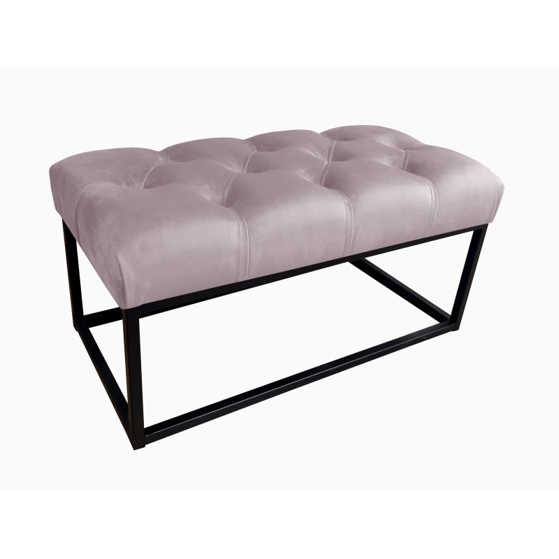 Ławka CHESTERFIELD tkanina Welur loft ławka metal