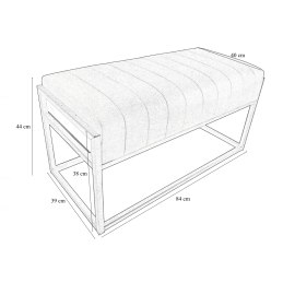 Ławka KAYA tkanina Welur loft ławka metal