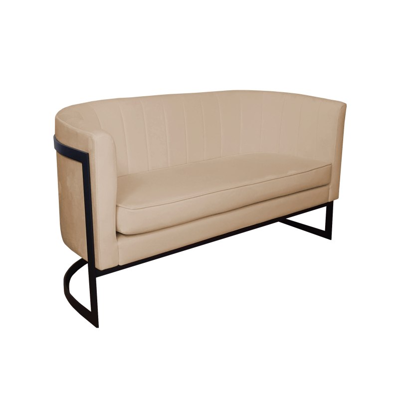 Sofa Glamour tkanina Welur podstawa metalowa