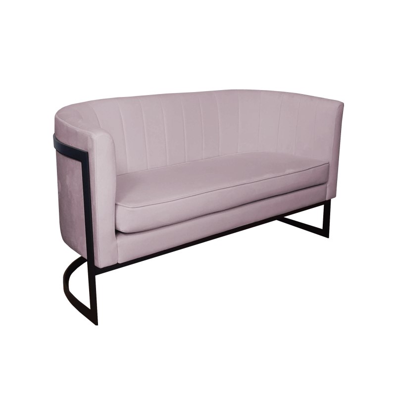 Sofa Glamour tkanina Welur podstawa metalowa