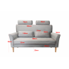 Sofa DENVER tkanina Welur noga drewniana