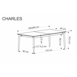 CHARLES stół rozkładany
