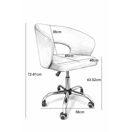 Fotel obrotowy AURA tkanina Welur krzesło biurowe