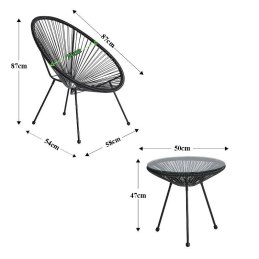 Zestaw mebli ogrodowych Acapulco 2 krzesła + stolik