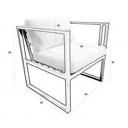 Zestaw mebli ogrodowych sofa + 2 fotele + stolik