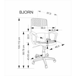 BJORN fotel obrotowy do biura z regulacją
