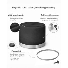 Pufa LUX elegancka podstawa metalowa