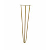 Metalowa noga Hairpin fi10 trzy pręty H71cm złota