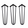 Metalowa noga Hairpin fi10 trzy pręty H41cm czarna