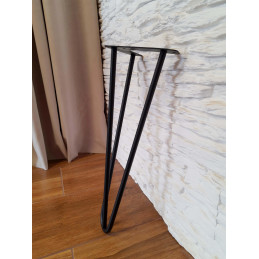 Metalowa noga Hairpin fi10 trzy pręty H41cm czarna