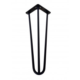 Metalowa noga Hairpin fi10 trzy pręty H41cm czarna