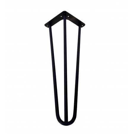 Metalowa noga Hairpin fi10 trzy pręty H41cm czarna