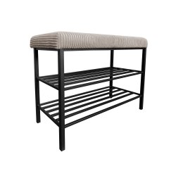 SZAFKA NA BUTY Z SIEDZISKIEM STELAŻ CZARNY