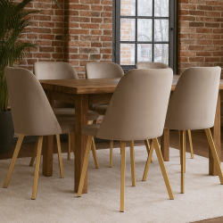 Krzesło GOYA nogi złote profil