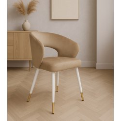 Krzesło Aura noga biało złota