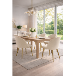 Krzesła ze złotymi nogami – styl glamour